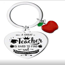 "A Great Teacher" Apple Pendant - Stainless Steel Keychain