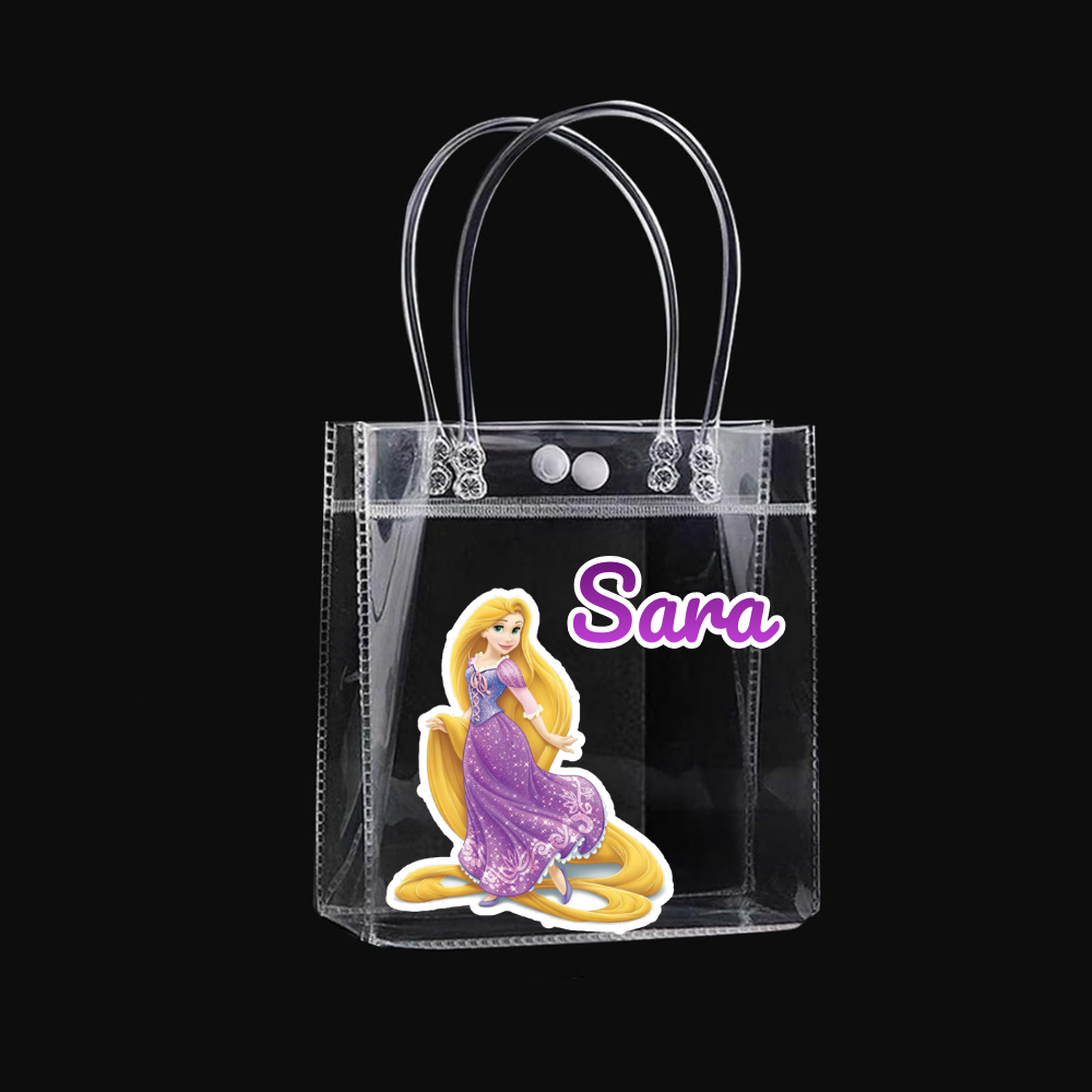 Personalized return gift party favor bags for kids with cartoon character and text of your choice