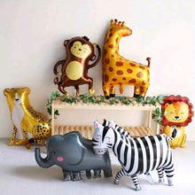 7 Pcs - Jungle Animal Foil Balloons Set - Non Inflated