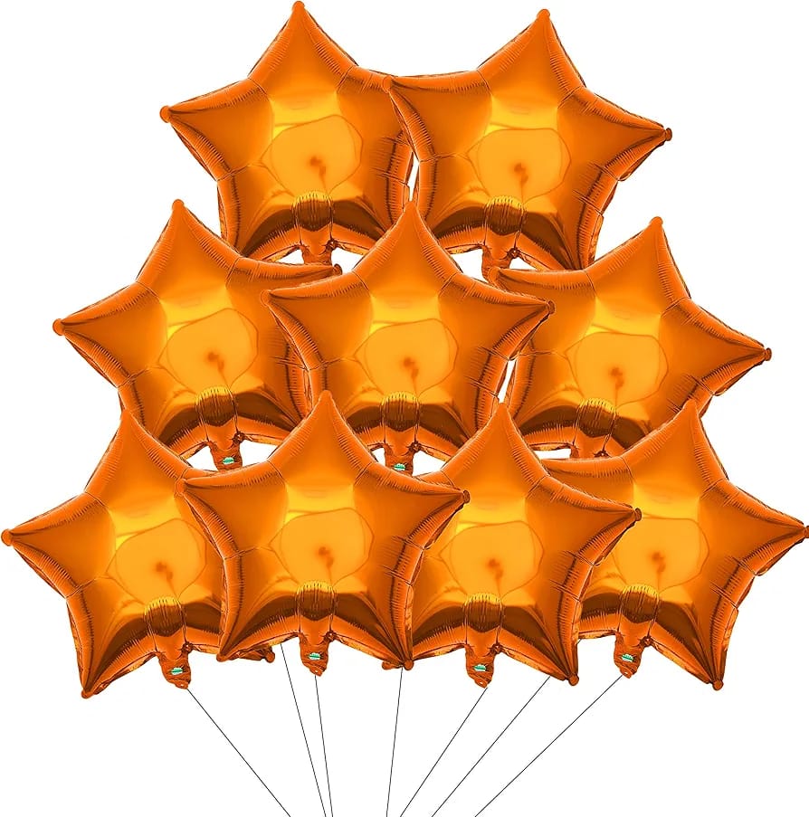 Orange Star Foil Balloons 18 Inches