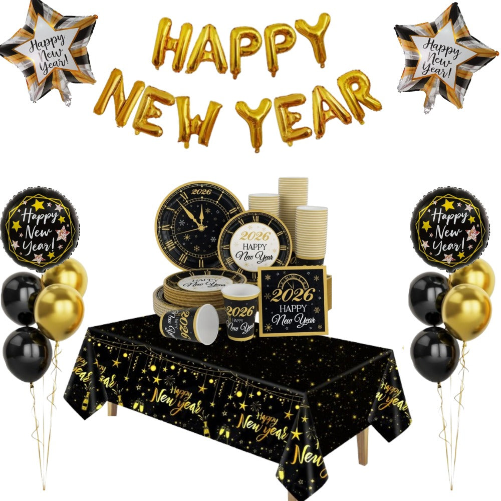 New Year 2026 Simple Decoration Design with Tableware Serves 10