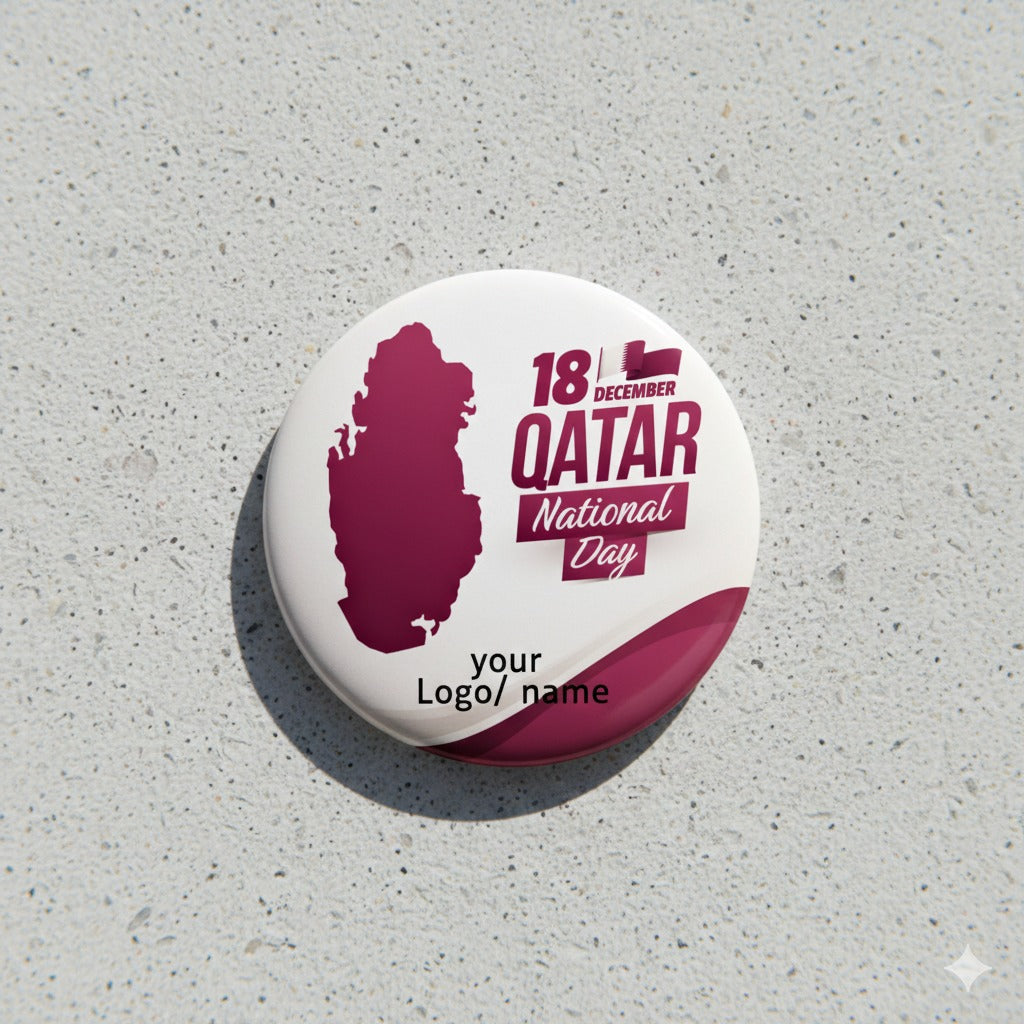 Qatar National Day Customized Button Badge 58mm - Design 3