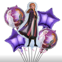 5 Pcs – Purple Frozen Helium Bunch  - Anna Elsa