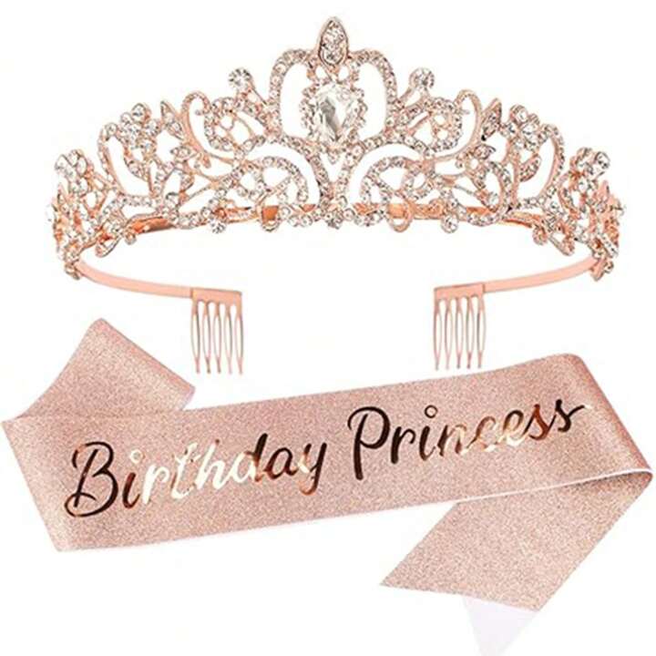 Birthday Princess sash and crown set