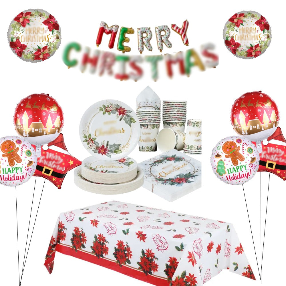 Festive Season Dinner Table Decoration with Tableware Serves 16