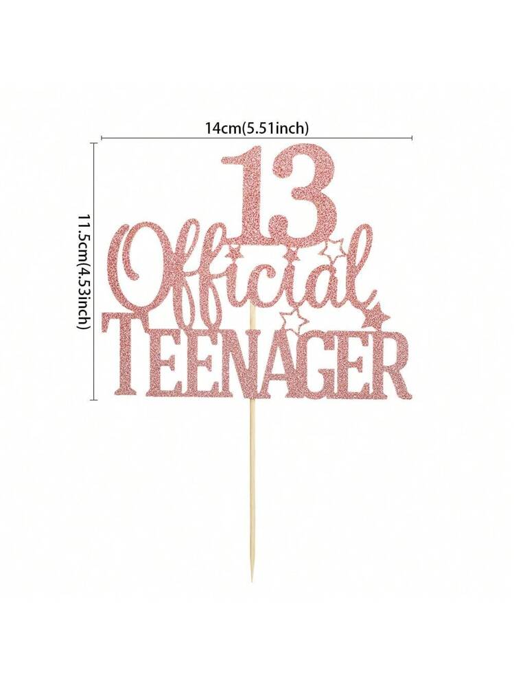 Official Teenager 13 cake topper Rosegold