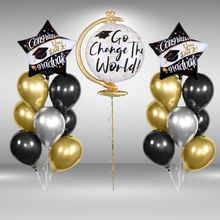 Helium-Filled star Graduation Balloon Bouquet – "Congrats GRAD" Set