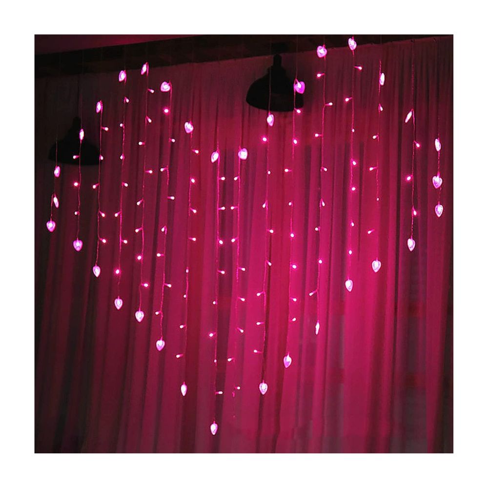 Heart-Shaped Curtain Light 124 LED