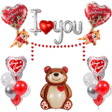 Teddy love and hugs balloon decoration