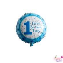 first birthday Boy Blue foil balloon