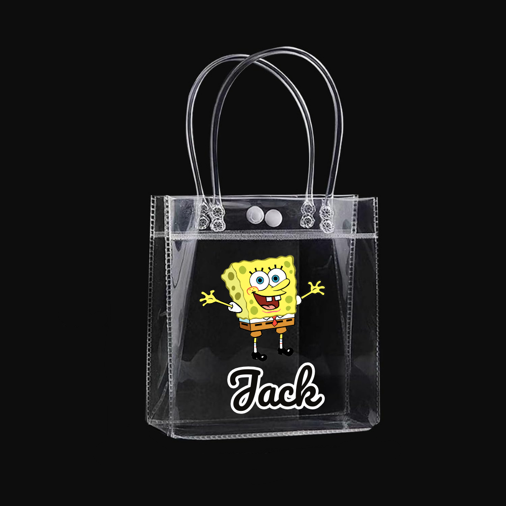Personalized return gift party favor bags for kids with cartoon character and text of your choice