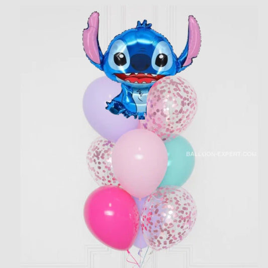 Lilo stitch with latex balloons helium filled