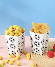 12 Pcs Football Pop Corn Box - White