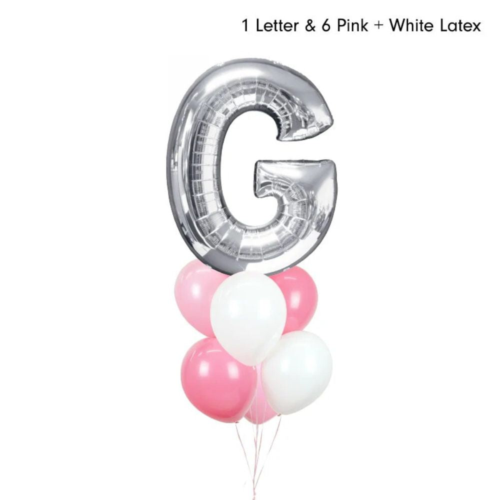 Letter Alphabet Helium Bunch with 6 Latex Balloons