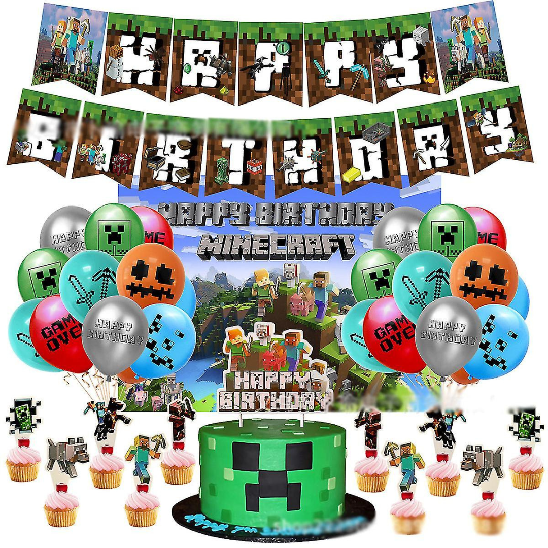 Minecraft birthday decoration set