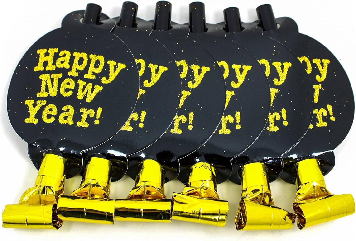 Happy New Year Blowout 6 Pieces Per Card - Golden