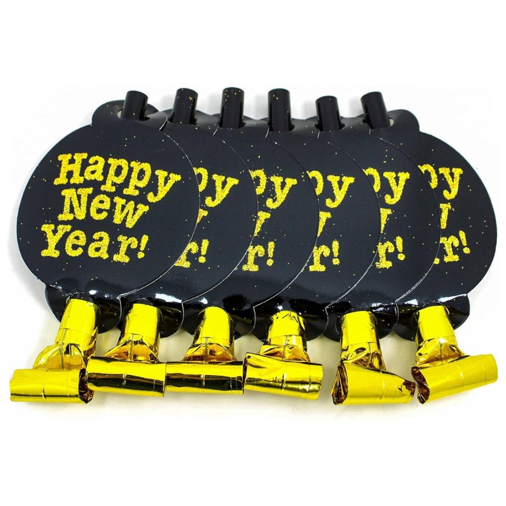 Happy New Year Blowout 6 Pieces Per Card - Golden