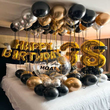 Luxury Birthday Hotel Room Decoration – Black & Gold Theme