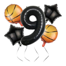 Basket Ball Helium Bunch with Black Digit