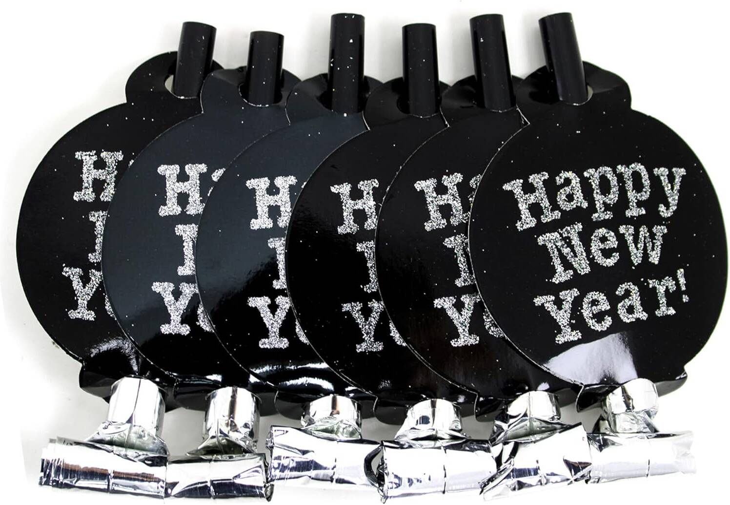 Happy New Year Blowout 6 Pieces Per Card - Silver