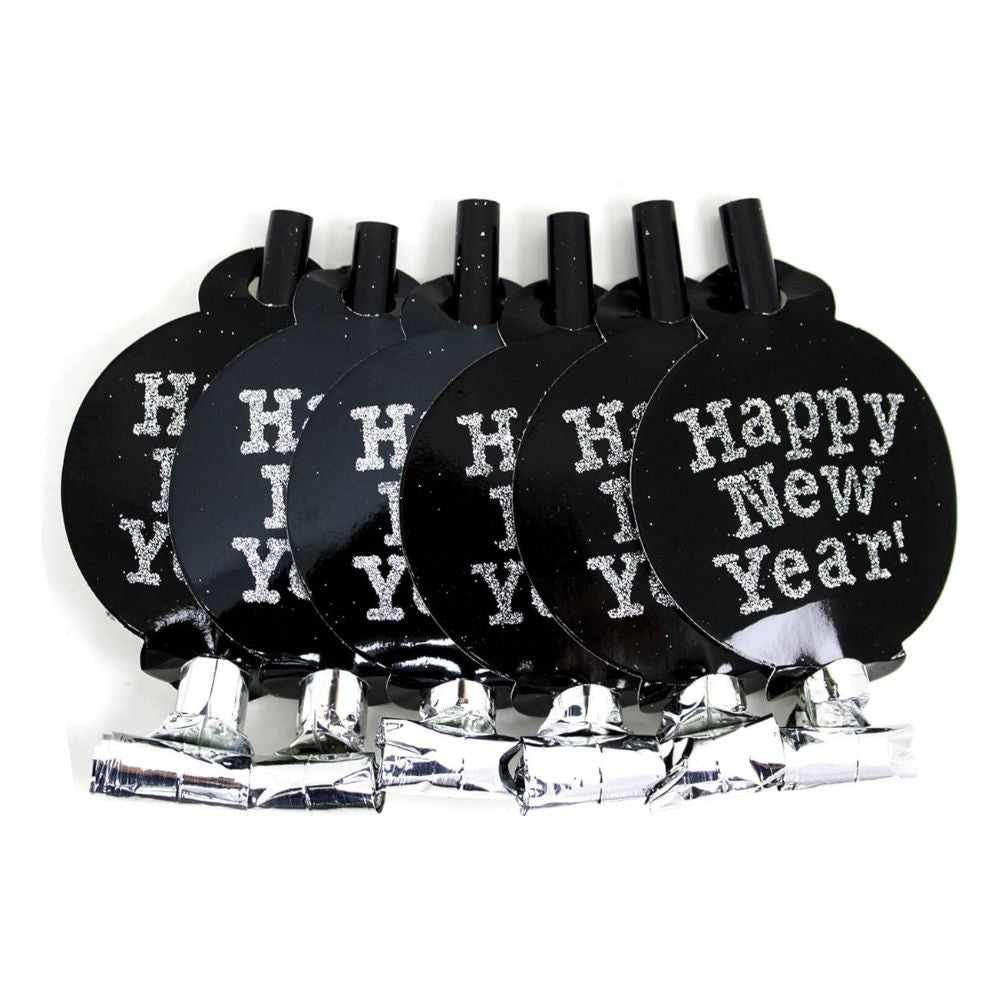 Happy New Year Blowout 6 Pieces Per Card - Silver