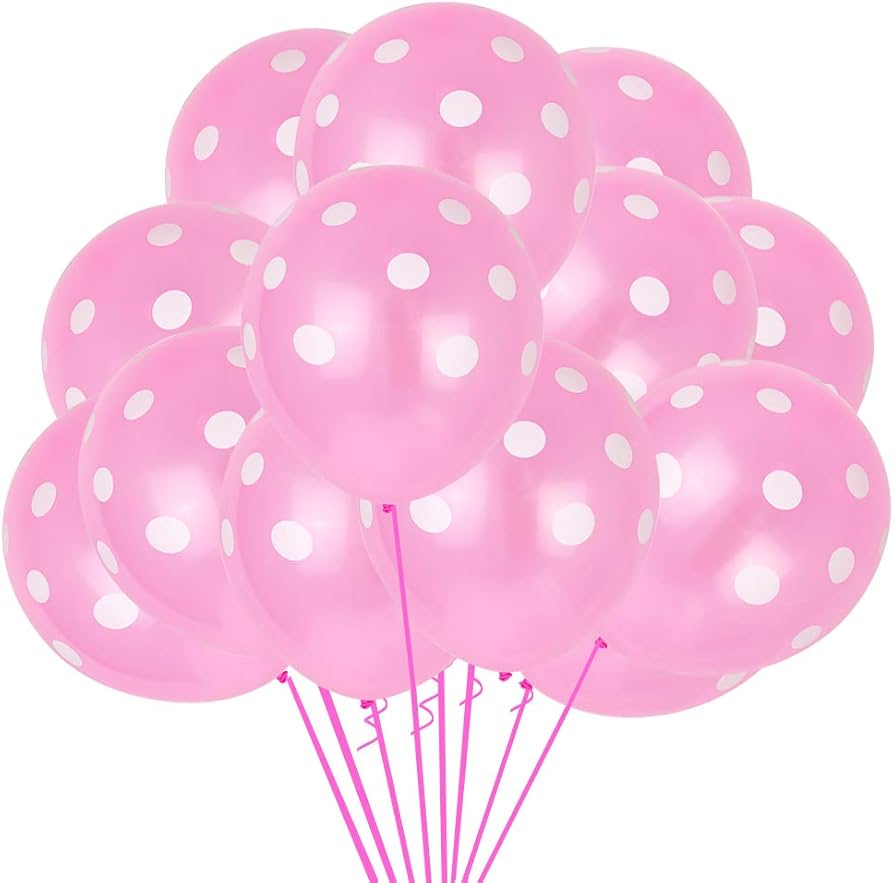Pink Polka Dots Balloons 10 Pcs