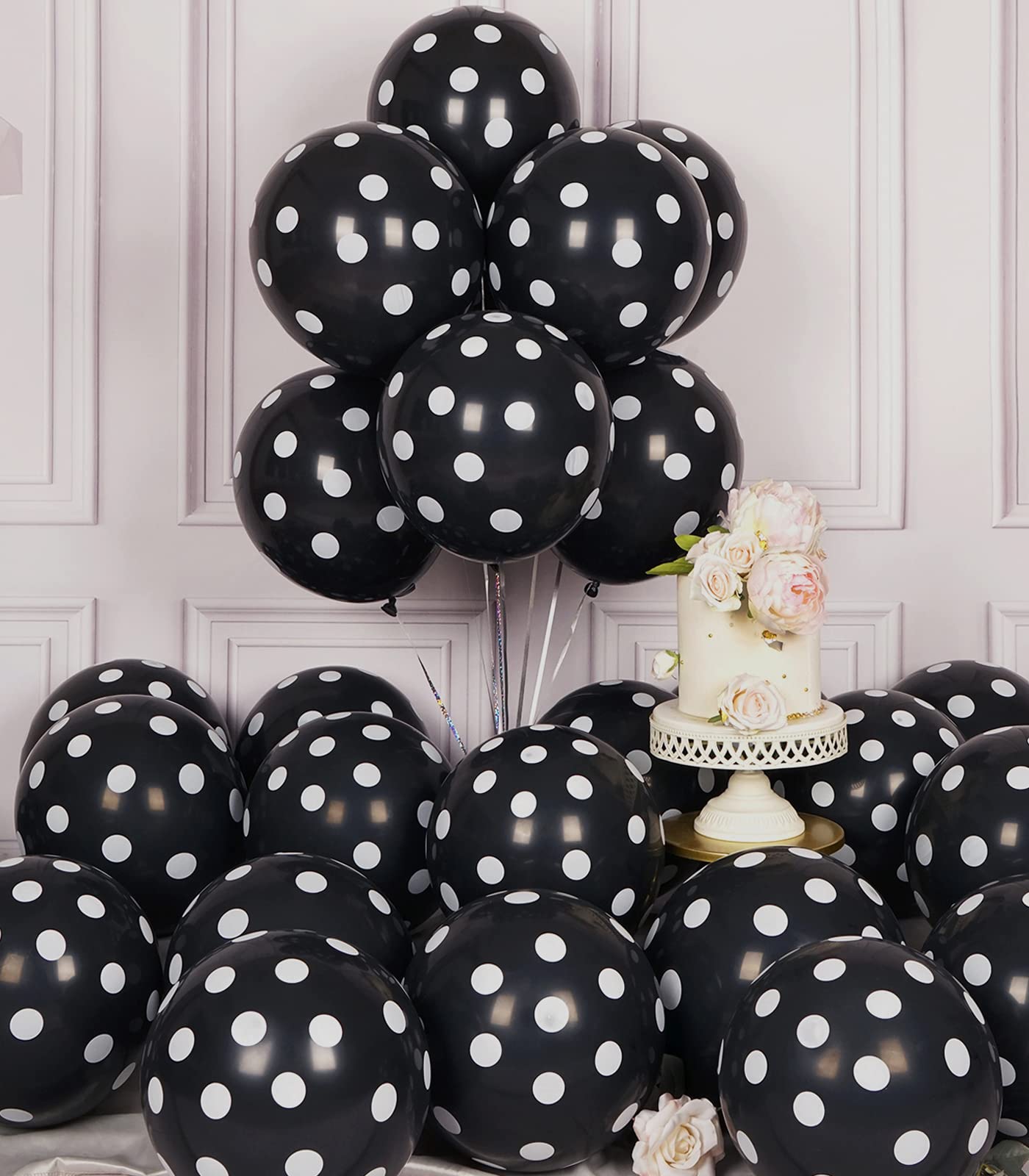 Black Polka Dots Balloons 10 Pcs