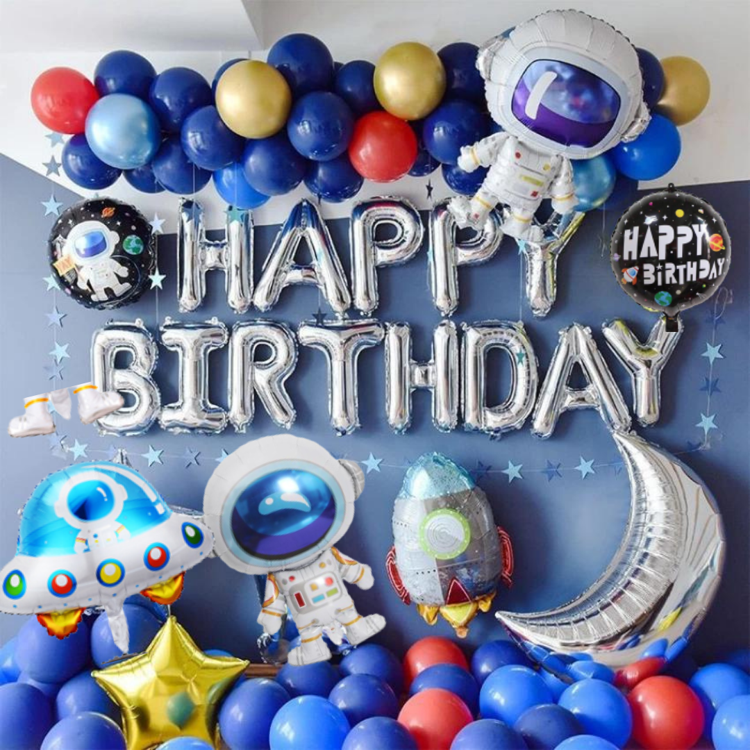 astronaut theme balloon decorations