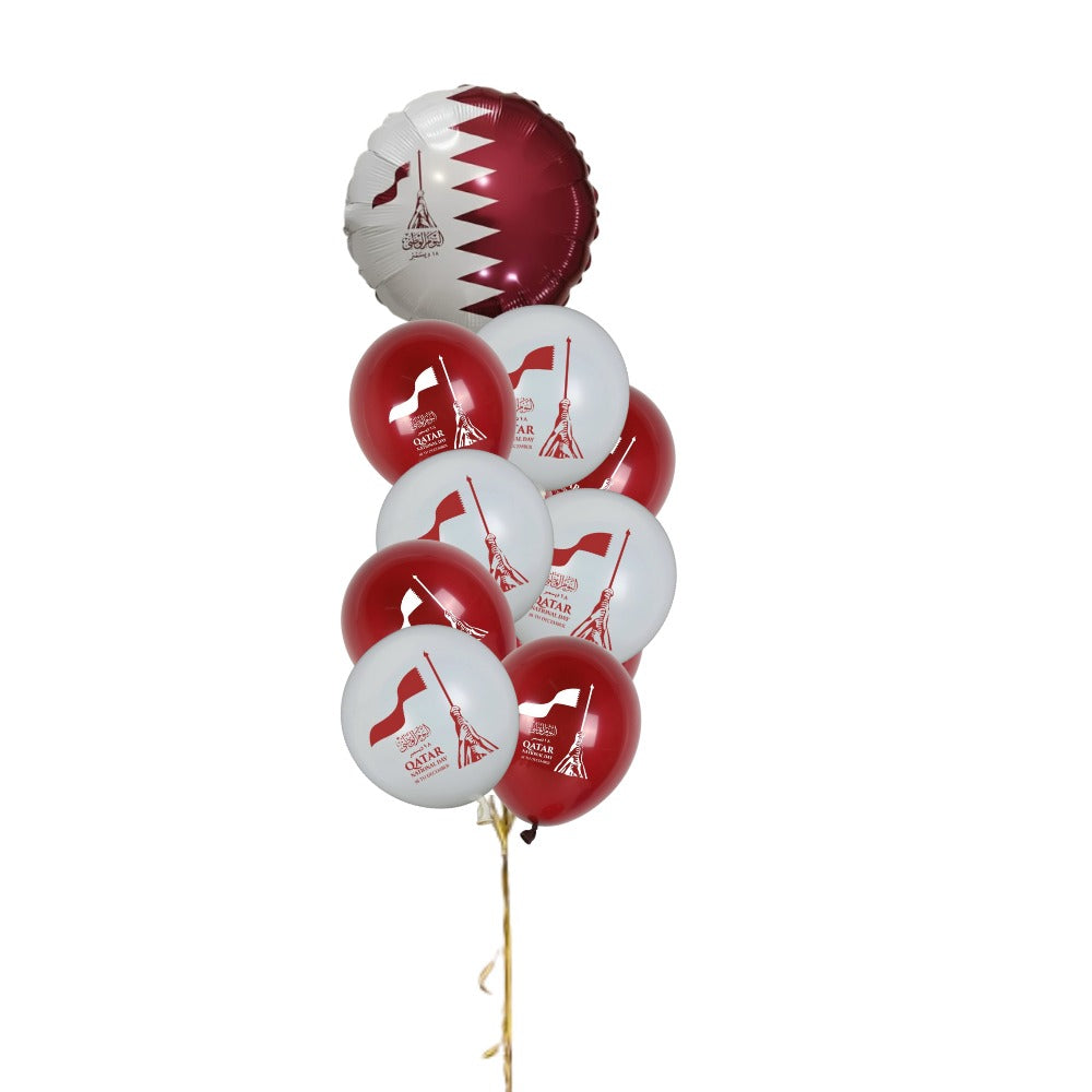 Qatar National Day Printed Balloons Helium Bunch