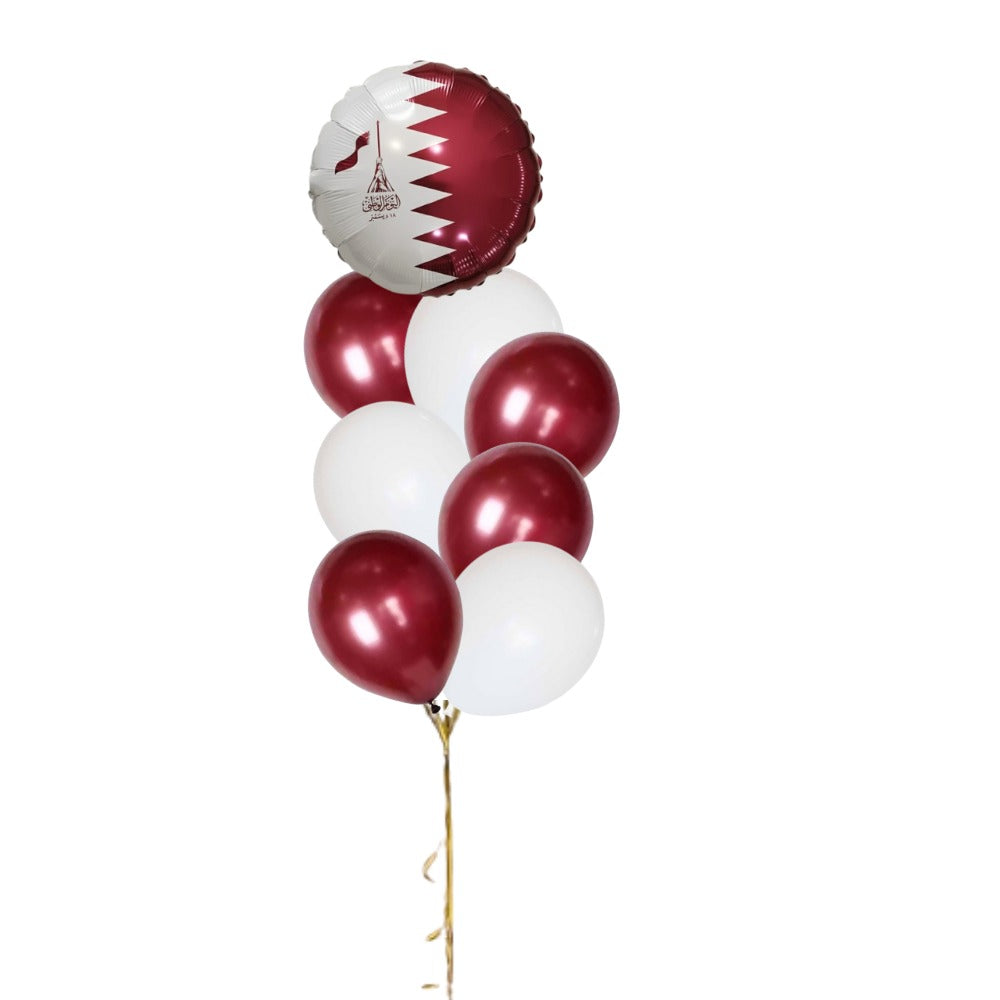 Qatar National Day Printed Balloons Helium Bunch