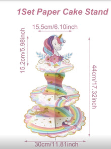1Pc 3 Tier Unicorn Color Cupcake Display Stand