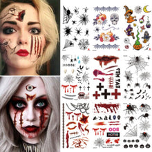 10 Sheets Scary Removable Realistic Fake Temporary Tattoo Set, Zombie Ghost Horror