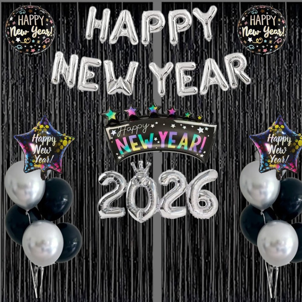 Black Silver New Year Decoration