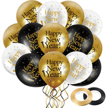 New Year Printed Latex Balloons - Pack of 10 Pcs