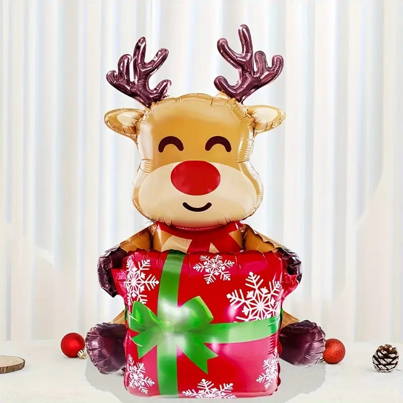 Reindeer Gift Foil Balloon Air Filled
