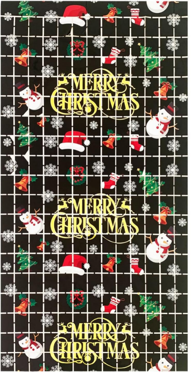Festive Season Snowflakes Printed Square Curtain Foil 1m x 2m
