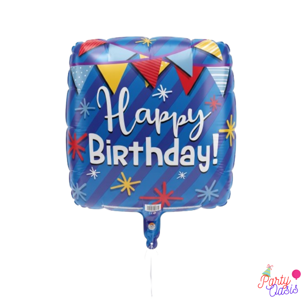 Happy Birthday square  foil balloon