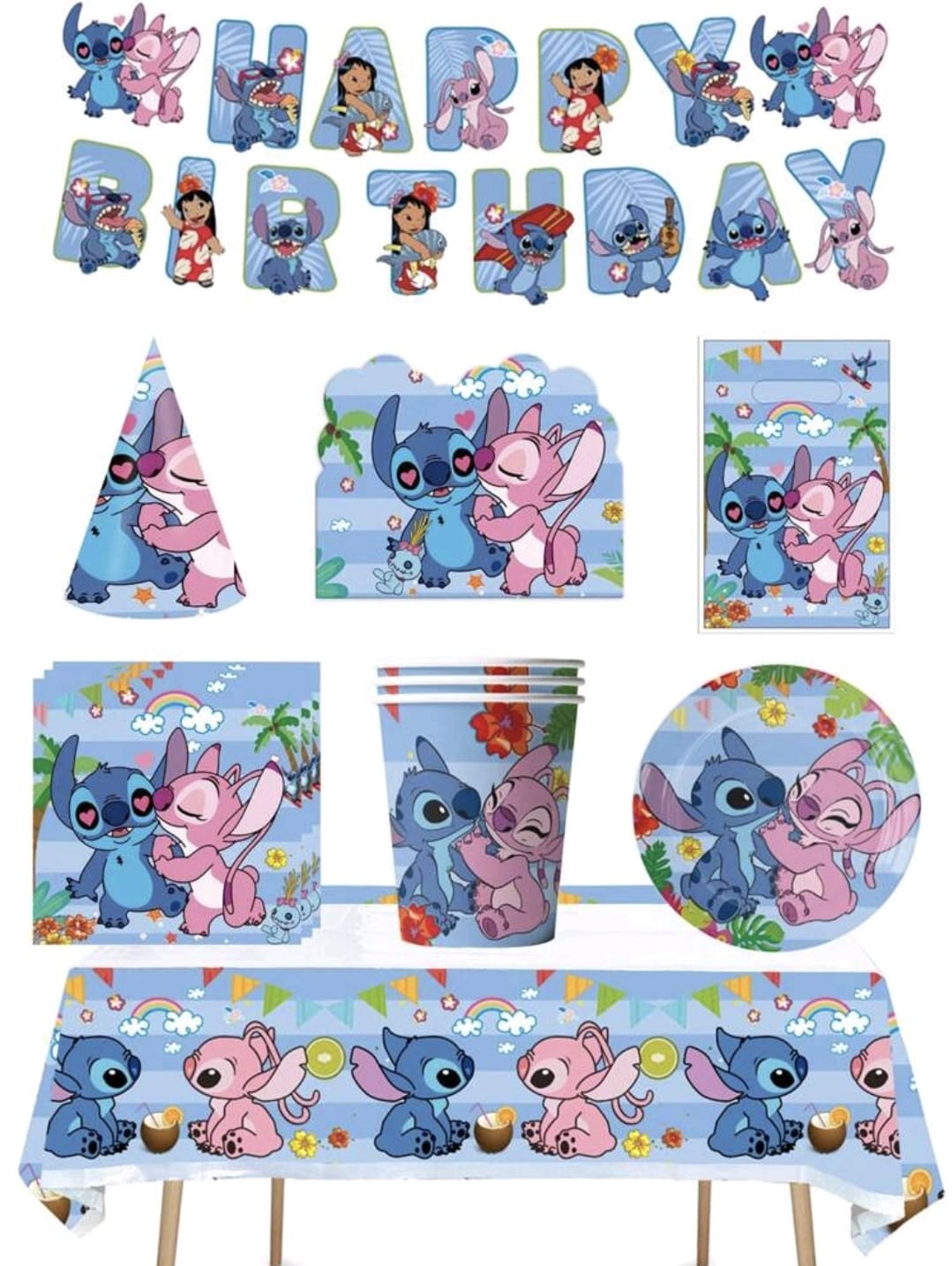 Lilo stitch plate cup invitations set