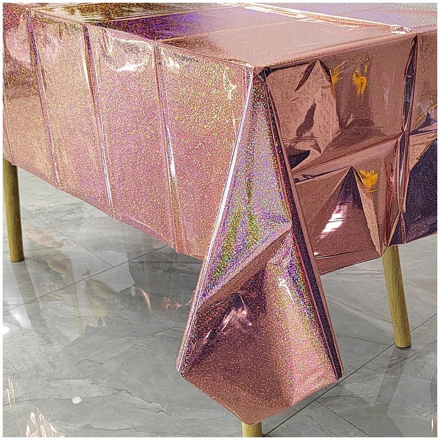rosegold glitter table cover