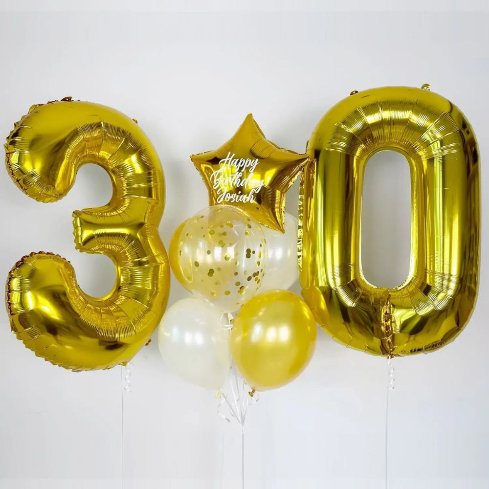 Personalized Helium Bunch with Numbers