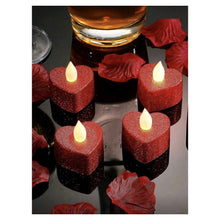 Red Glitter Heart Candles