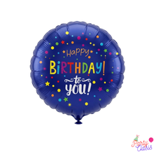 Blue colorful birthday foil balloon