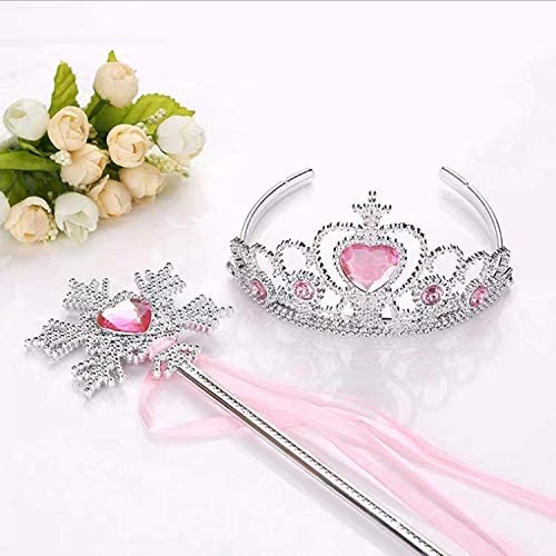 Party Favour Princess Accessories Set Crown/Tiara and Stick/Wand (Pink)