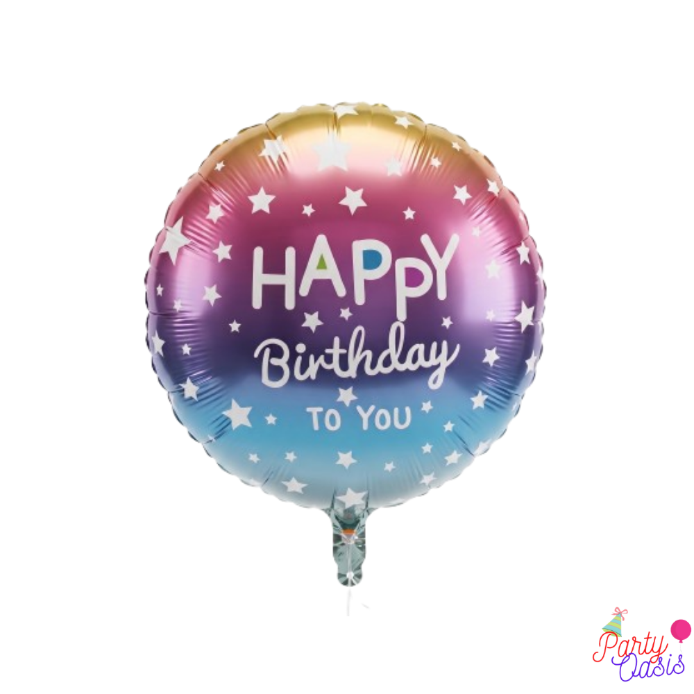pastel stars pink blue birthday foil balloon