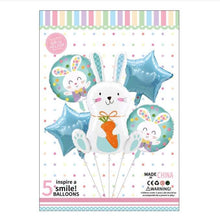 Easter foil balloons - pack of 5 -blue