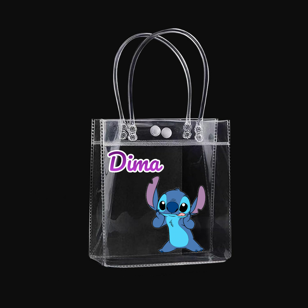 Personalized return gift party favor bags for kids with cartoon character and text of your choice