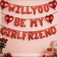 Will You Be My Girlfriend Banner Foil Text - Non Inflated