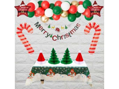 christmas decoration with garland - santa and tree (Copy)