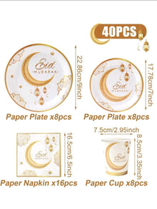 Eid mubarak tableware