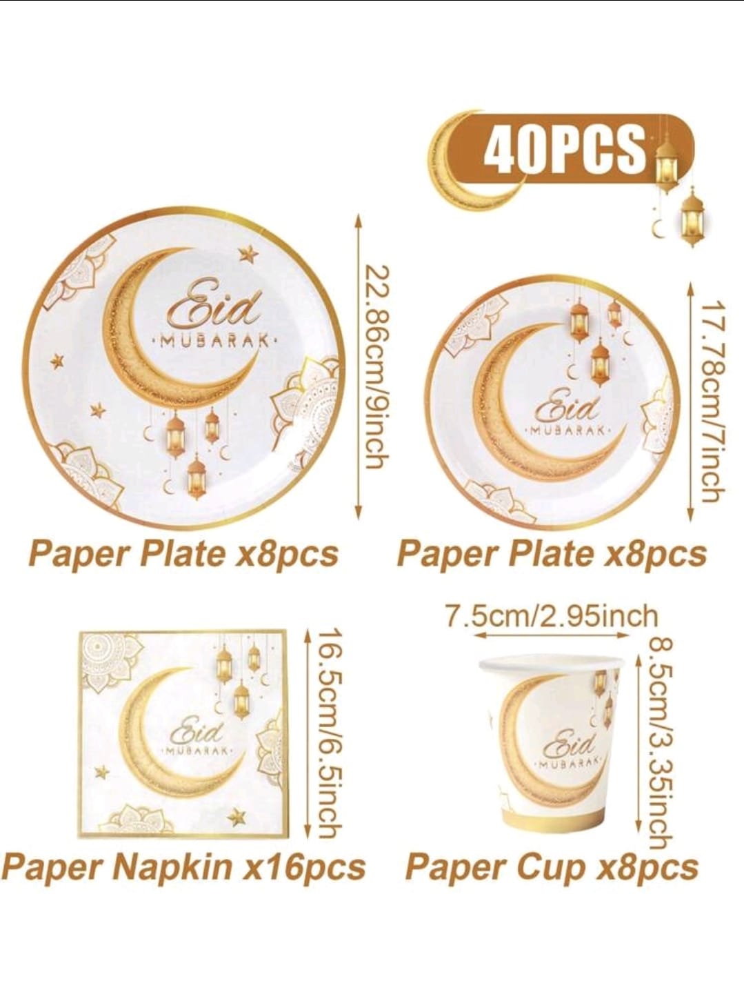 Eid mubarak tableware